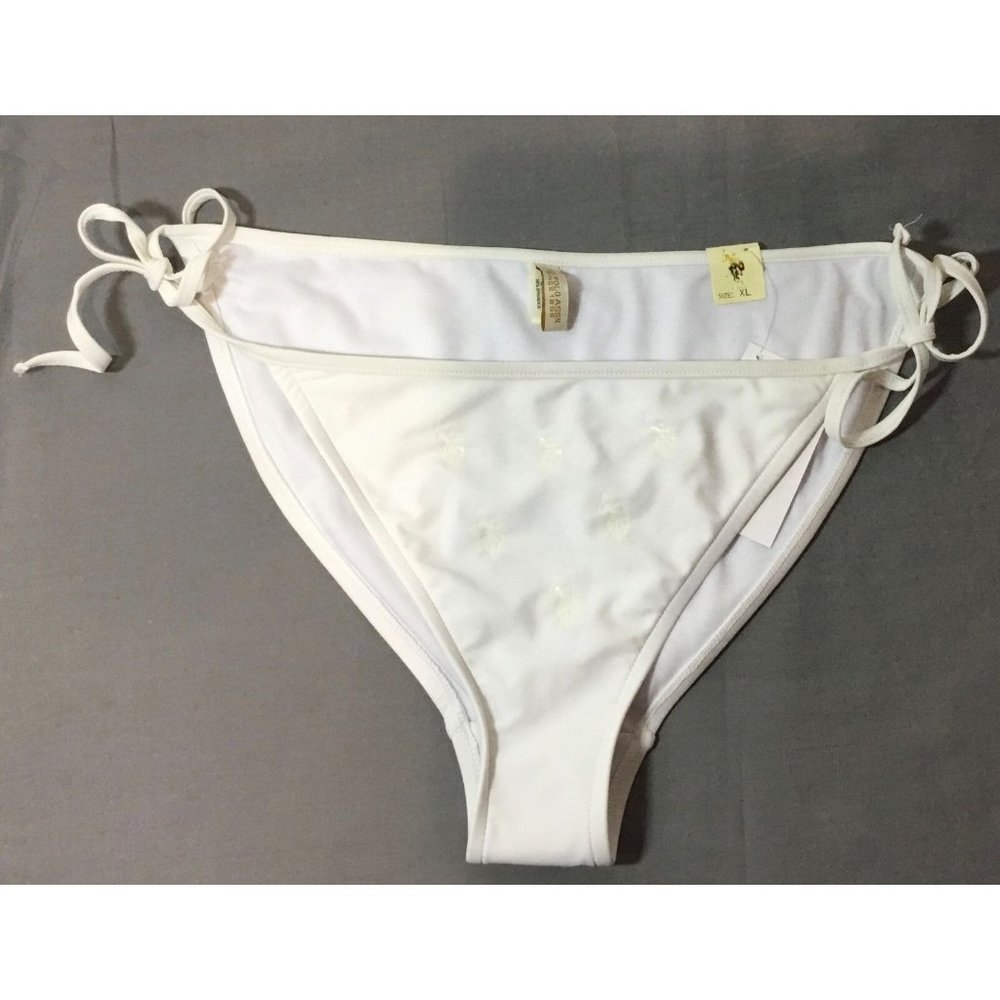 New White String Bikini XL Swim Bottom Pony Logo Tie Bathing Suit US Polo Assn N - Picture 5 of 12